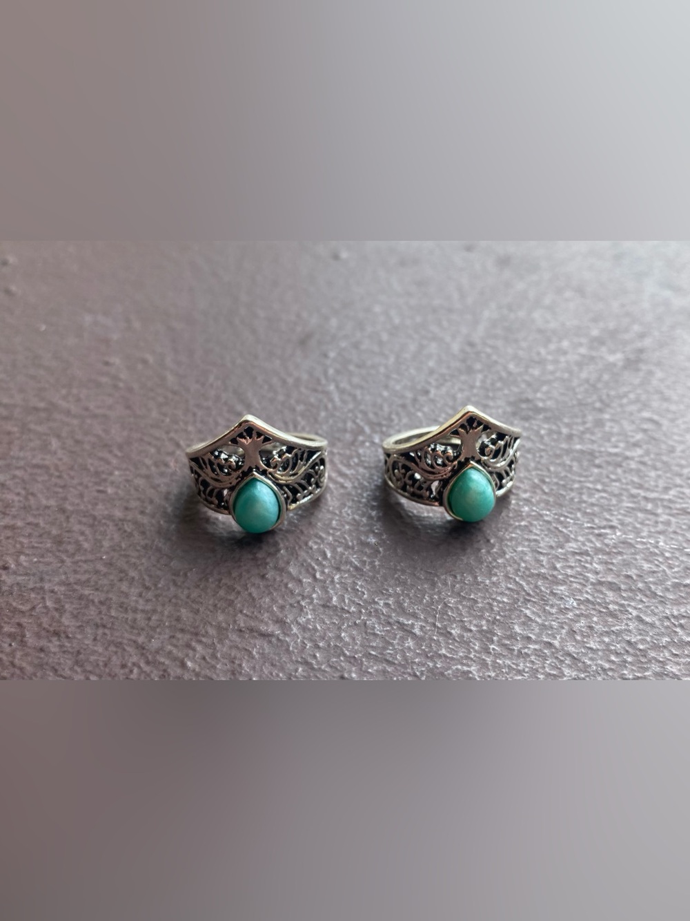 2 Ring Bundle - Tibetan Silver Filigree Rings / Set - Size 6